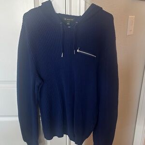 INC International Concepts Navy Zip-Up Sweater